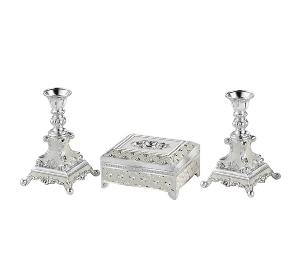 Set of 2 Candle stand + jewellery box - MOP