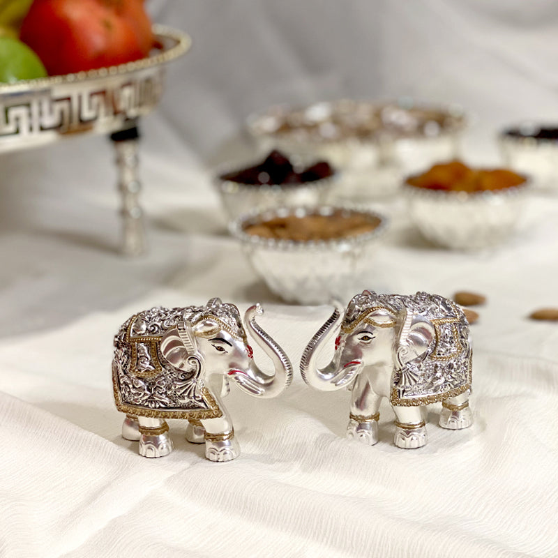 Silver Elephant Set Of 2