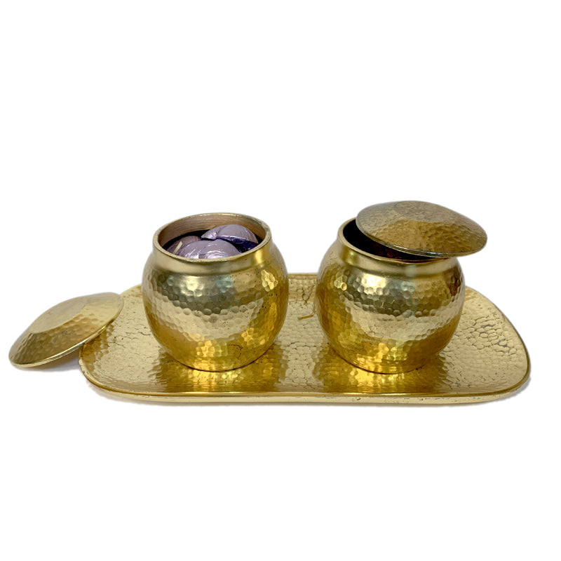 Golden Jars with Tray