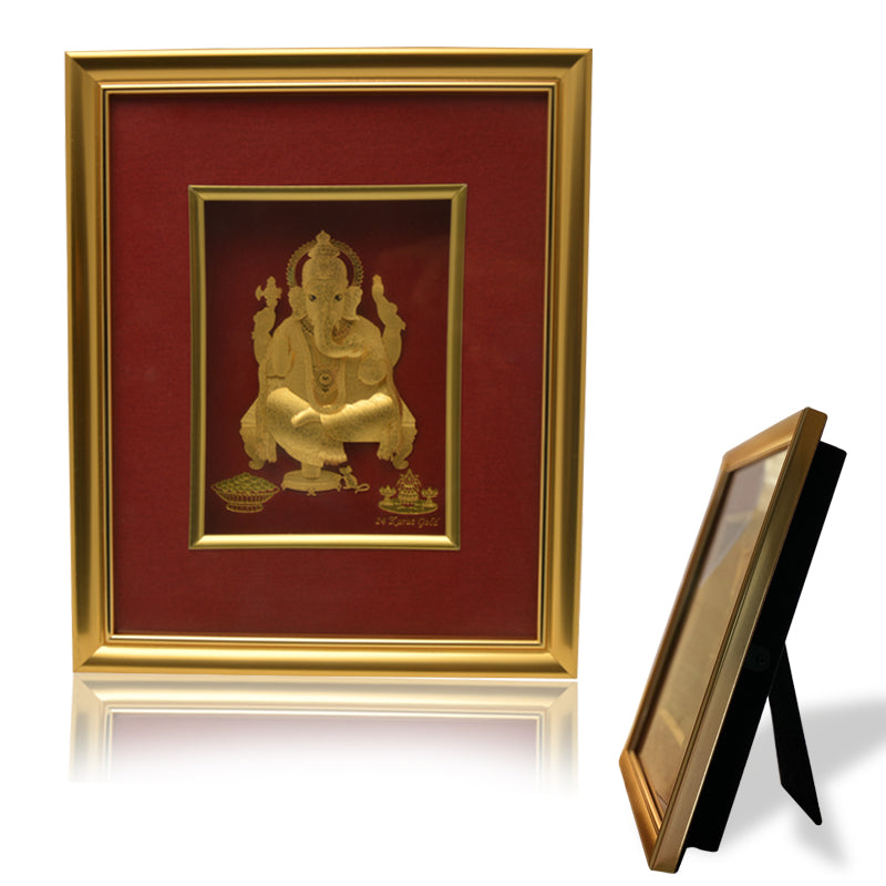 Golden Photo Frame Ganesh Ji
