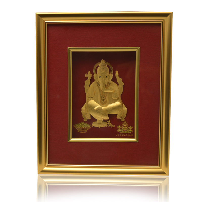 Golden Photo Frame Ganesh Ji