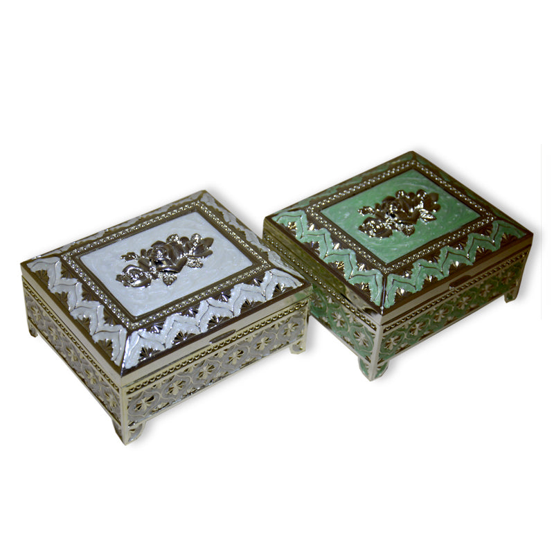 Rectangle Enamel Box Set Of Two