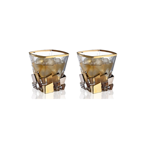 Platinum Gold Glasses - Set Of 2