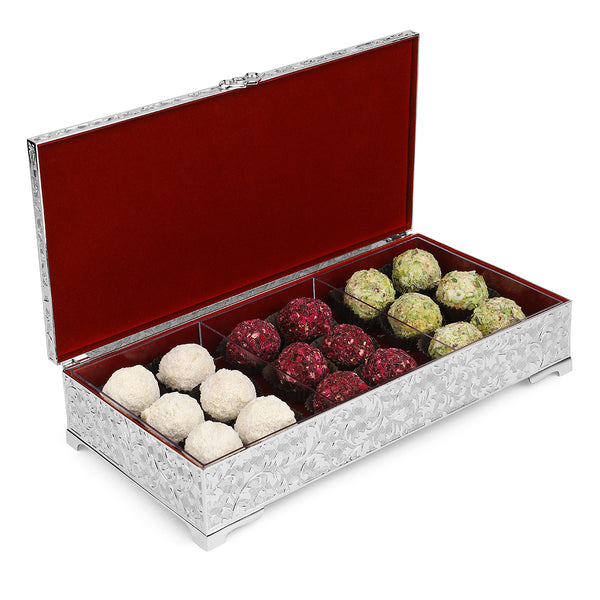 Silver 3 In 1 Dry Fruit Box