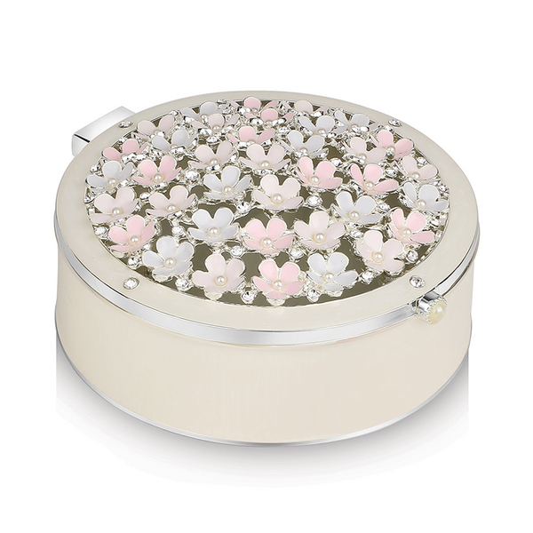 Coloured Flower Round Trinket Box