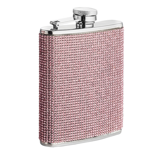 Pink Crystal Hip Flask Stainless Steel
