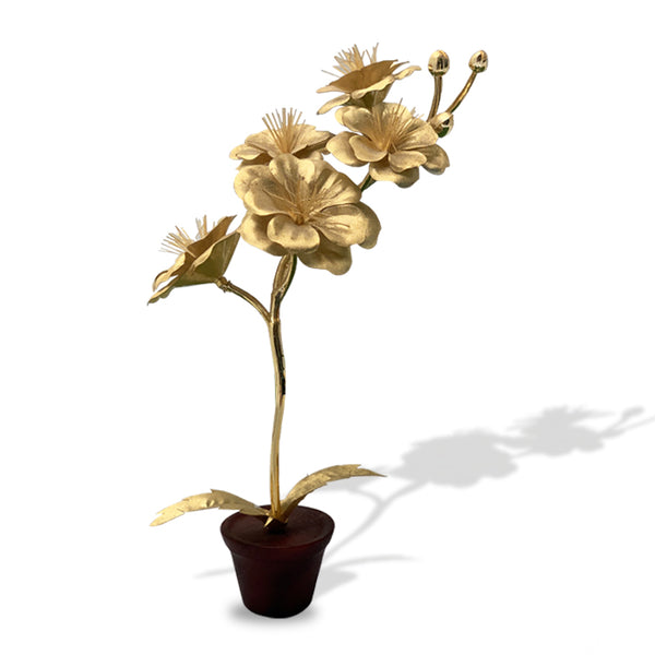 Golden flower with stand