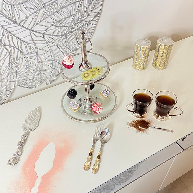 Two Tier Glass Cake Stand